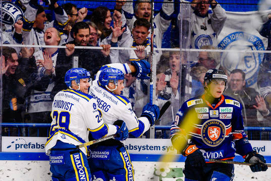 Leksands David Rundqvist och Fredrik Forsberg jublar