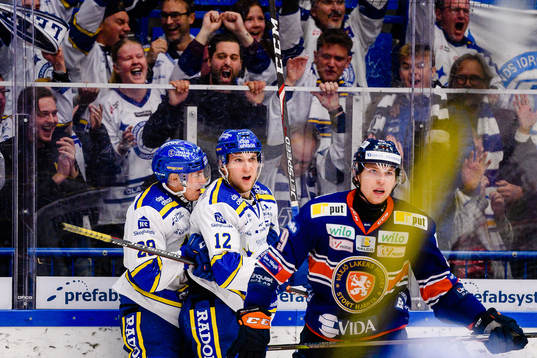 Leksands David Rundqvist och Fredrik Forsberg jublar