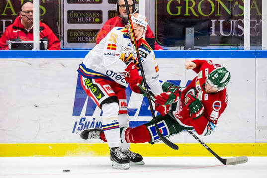Malmö Redhawks Emil Sylvegård tackar Frölundas David
