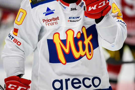 Malmö Redhawks spelare i retrotröjor