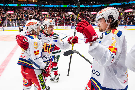 Malmö Redhawks Carl-Johan Lerby, Frederik Storm och Marcus