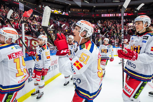 Malmö Redhawks spelare jublar