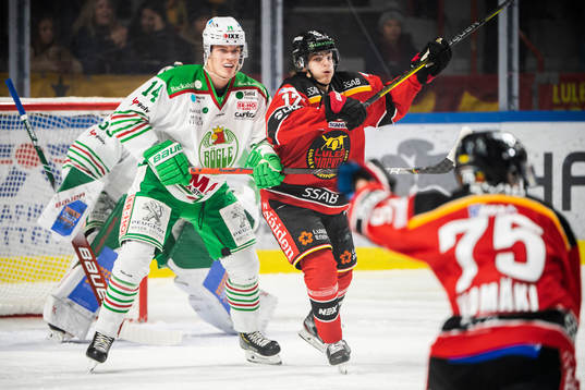 Rögles Jakob Bondesson och Luleås Isac Brännström