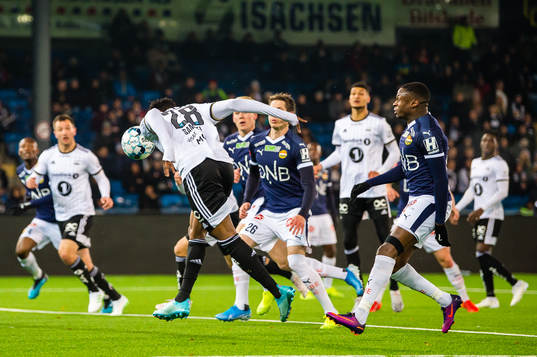 Samuel Adeniyi Adegbenro of Rosenborg scores the 0-1 goal