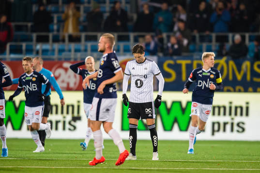 Marius Lundemo of Rosenborg looks dejected