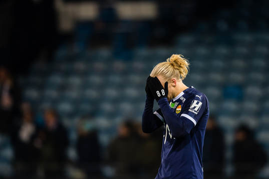 Lars-Jørgen Salvesen of Strømsgodset looks dejected