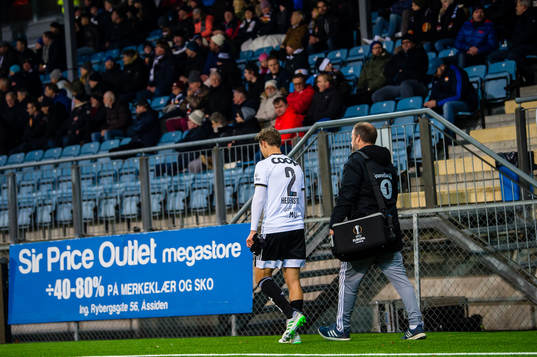Vegar Eggen Hedenstad of Rosenborg leaves the pitch with an