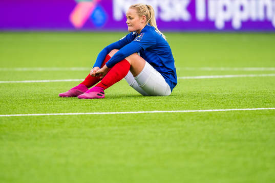 Victoria Ludvigsen of Vålerenga looks dejected