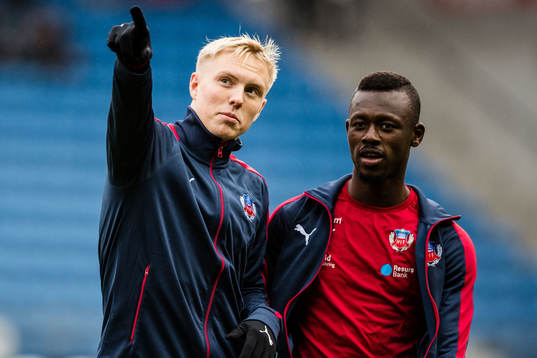 Helsingborgs Daniel Hafsteinsson och Ibrahim Bance