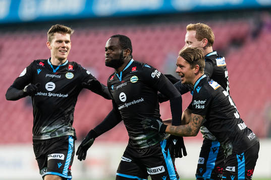Christian Landu-Landu of Sandnes Ulf celebrates