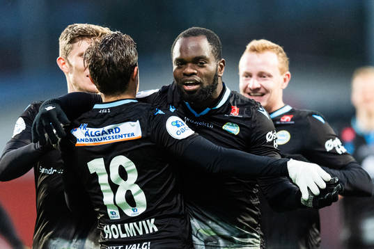 Christian Landu-Landu of Sandnes Ulf celebrates