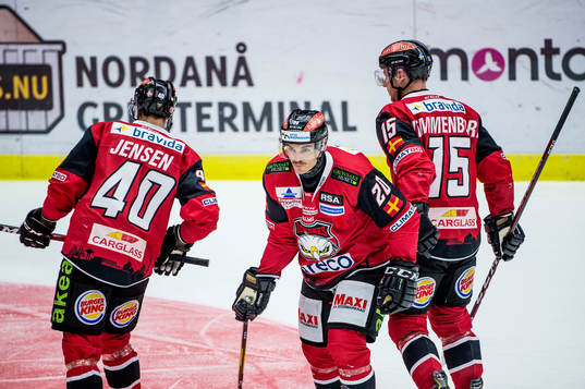 Malmö Redhawks Jesper Jensen, Henrik Hetta och Axel
