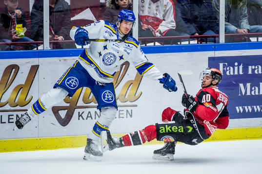 Leksands Jon Knuts mot Malmö Redhawks Jesper Jensen i