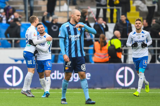 IFK Norrköpings Gudmundur Thórarinsson jublar med Sead