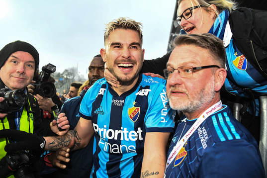 Djurgårdens Astrit Ajdarevic jublar