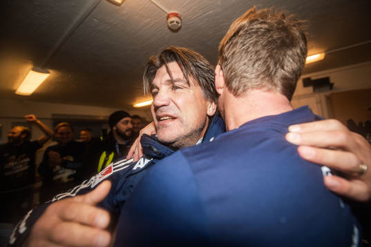 Djurgårdens sportchef Bosse Andersson jublar