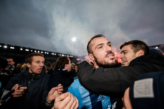 Djurgårdens Emir Kujovic jublar