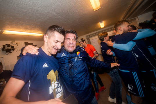 Djurgårdens Haris Radetinac och sportchef Bosse Andersson