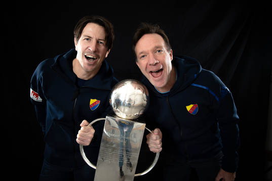 Djurgårdens tränare Kim Bergstrand och Thomas Lagerlöf