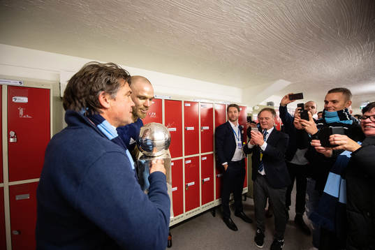 Djurgårdens Marcus Danielson och sportchef Bosse Andersson