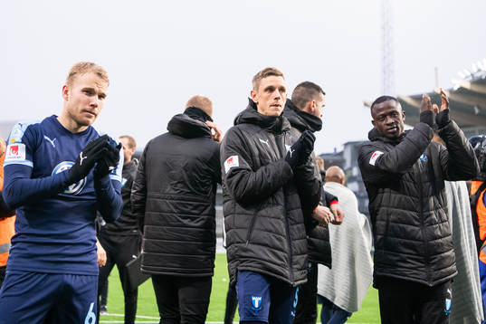 Malmö FFs Oscar Lewicki och Sören Rieks deppar