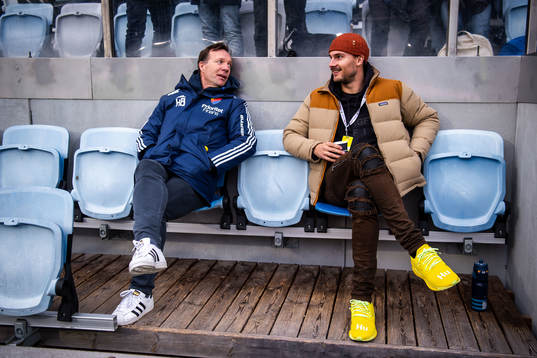 Djurgårdens tränare Kim Bergstrand och Erik Berg