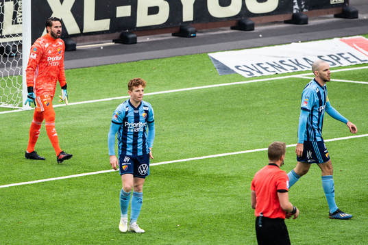 Djurgårdens målvakt Tommi Vaiho, Aslak Witry och Marcus