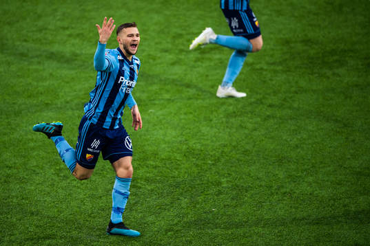 Djurgårdens Jesper Karlström jublar