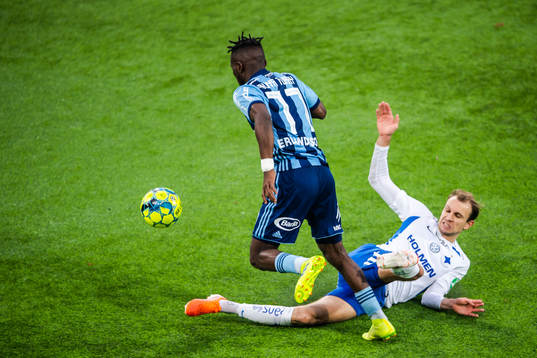 Djurgårdens Mohamed Buya Turay och IFK Norrköpings Lars