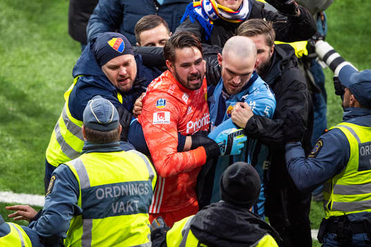 Djurgårdens målvakt Tommi Vaiho och Marcus Danielson