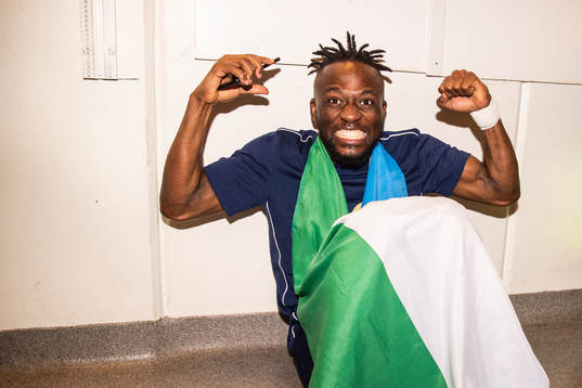 Djurgårdens Mohamed Buya Turay jublar