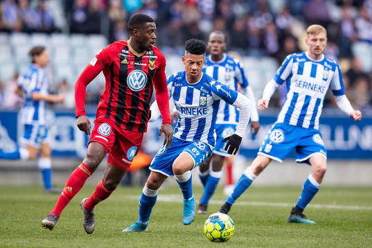 Östersunds Isak Ssewankambo och IFK Göteborgs Tobias Sana