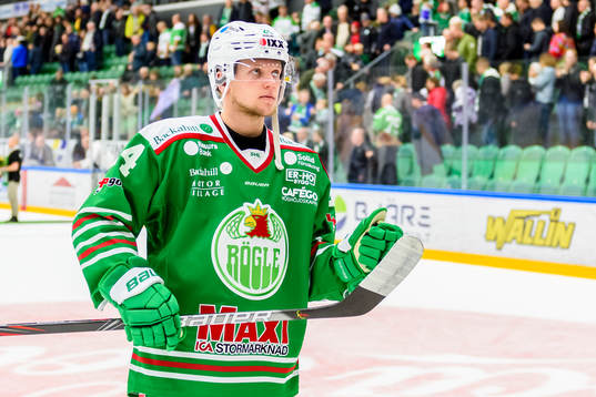 Rögles Kevin Wennström  deppar  ishockeymatchen i SHL