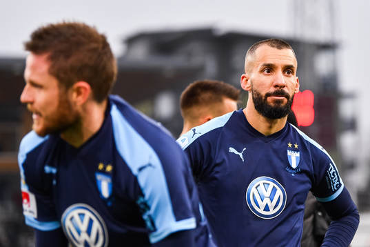 Malmö FFs Guillermo Molins och Lasse Nielsen deppar