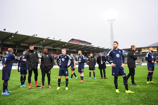 Malmö FFs Fouad Bachirou, Oscar Lewicki och Lasse Nielsen