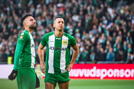 Hammarbys Imad Khalili och Nikola Djurdjic deppar