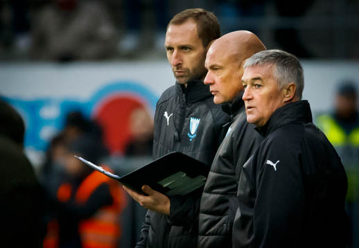 Malmö FFs tränare Uwe Rösler och assisterande tränare