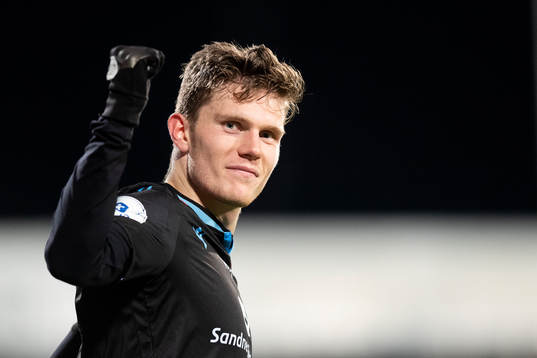 Ingvald Sandvik Halgunset of Sandnes Ulf celebrates