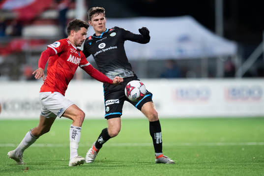 Fredrik Pålerud of Kongsvinger and Ingvald Sandvik