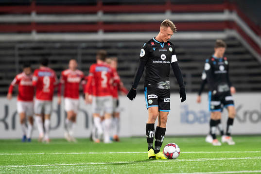 Kent Håvard Eriksen of Sandnes Ulf looks dejected