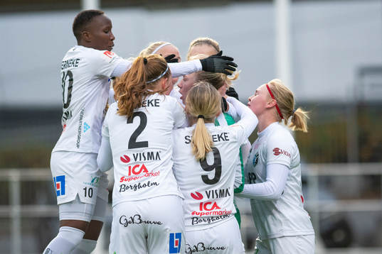 Växjös spelare jublar