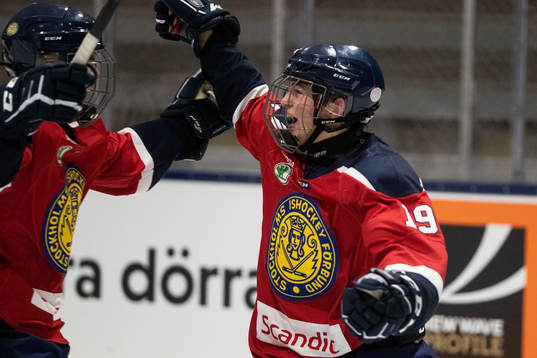 Stockholm Nords Hannes Hellberg jublar