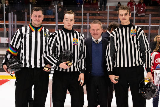Finalens domare Jesper Karlsson, Gustav Rutfors och