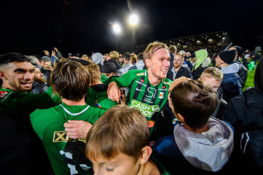 Varbergs Hampus Zackrisson jublar