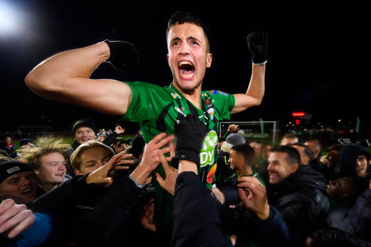 Varbergs Astrit Seljmani som sköt Varberg till Allsvenskan