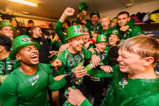 Varbergs Nahom Girmai Netabay, Sebastian Möller och Anton