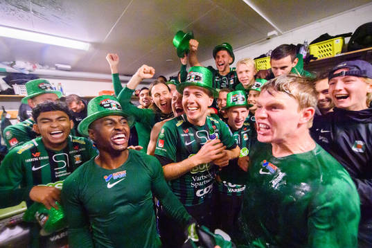 Varbergs Nahom Girmai Netabay, Sebastian Möller och Anton