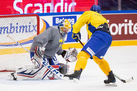 Goaltender Adam Reideborn of Sweden