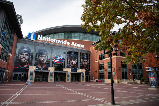 Exterior view of Nationwide Arena where the NHL team