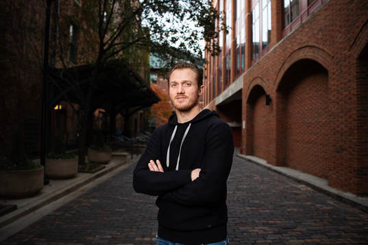 Gustav Nyquist of Columbus Blue Jackets poses for a portrait